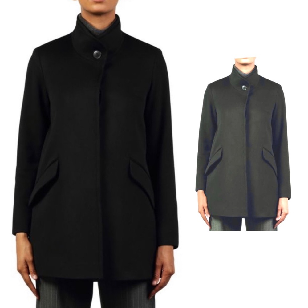 NWT Fleurette
Women's Stand Collar Wool Car Coat In Black. Size 6P